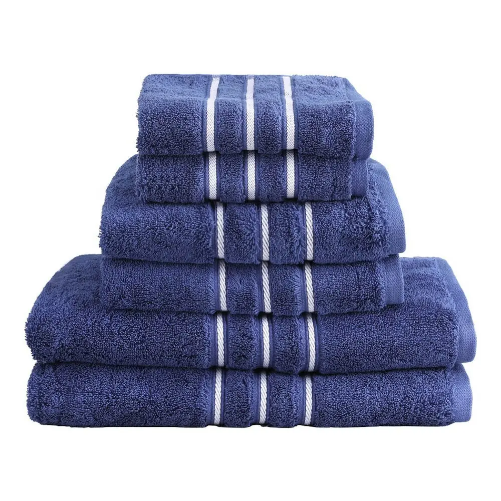 6 Pack Bath Towels Set Cotton Towel Navy