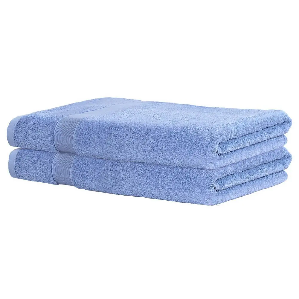 2 Pack Bath Sheets Set Cotton Extra Large Towel Blue