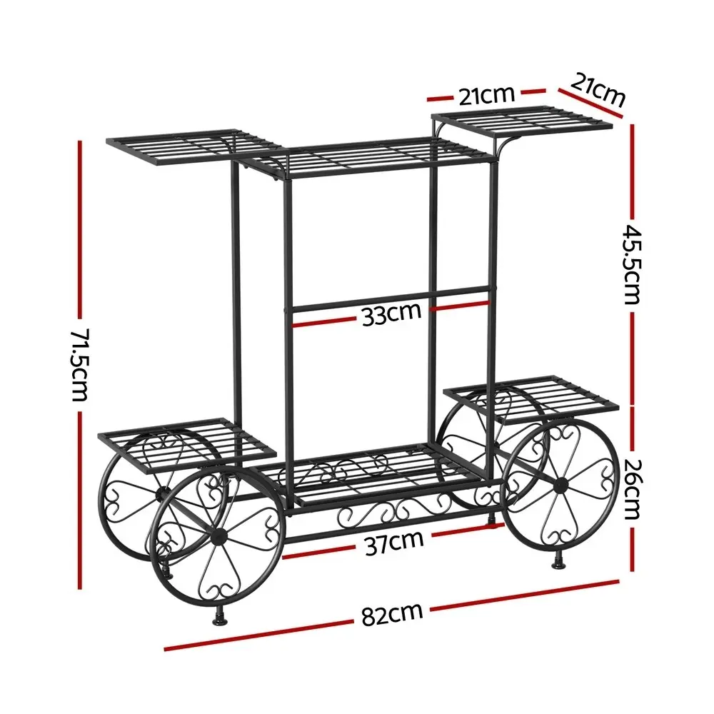 Artiss Plant Stand 6 Tier Iron 4 Wheeler