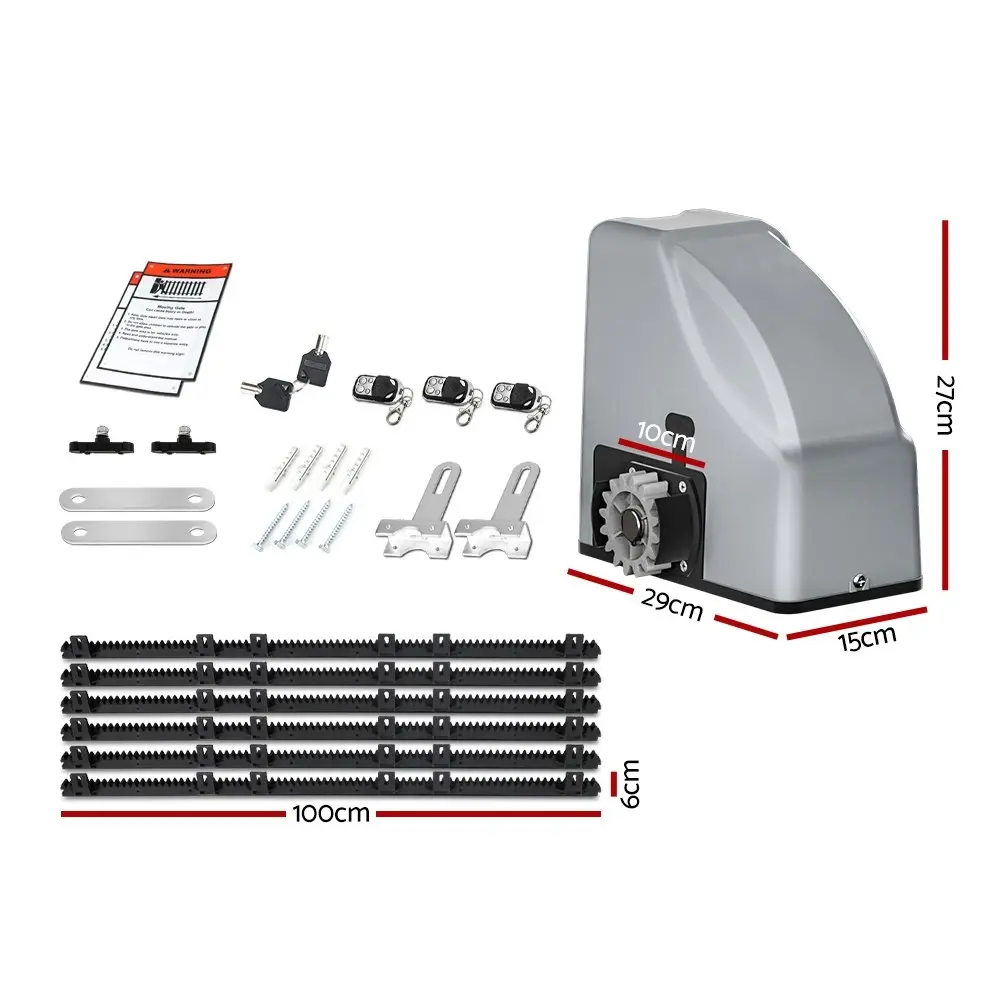 LockMaster Automatic Sliding Gate Opener Kit Keypad 6M 800KG