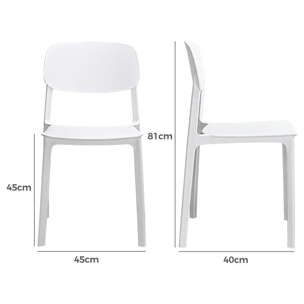 Furb Outdoor Dining Chair Cafe Chair Home Kitchen Furniture Plastic Chair White