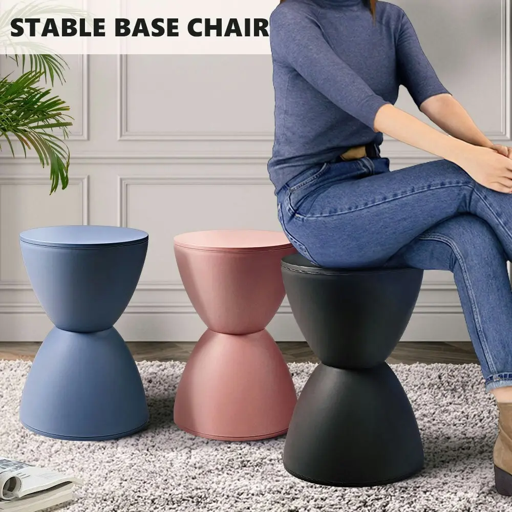 Furb Round Side Table Modern Hourglass Stool Round Stools Black Plastic Chair