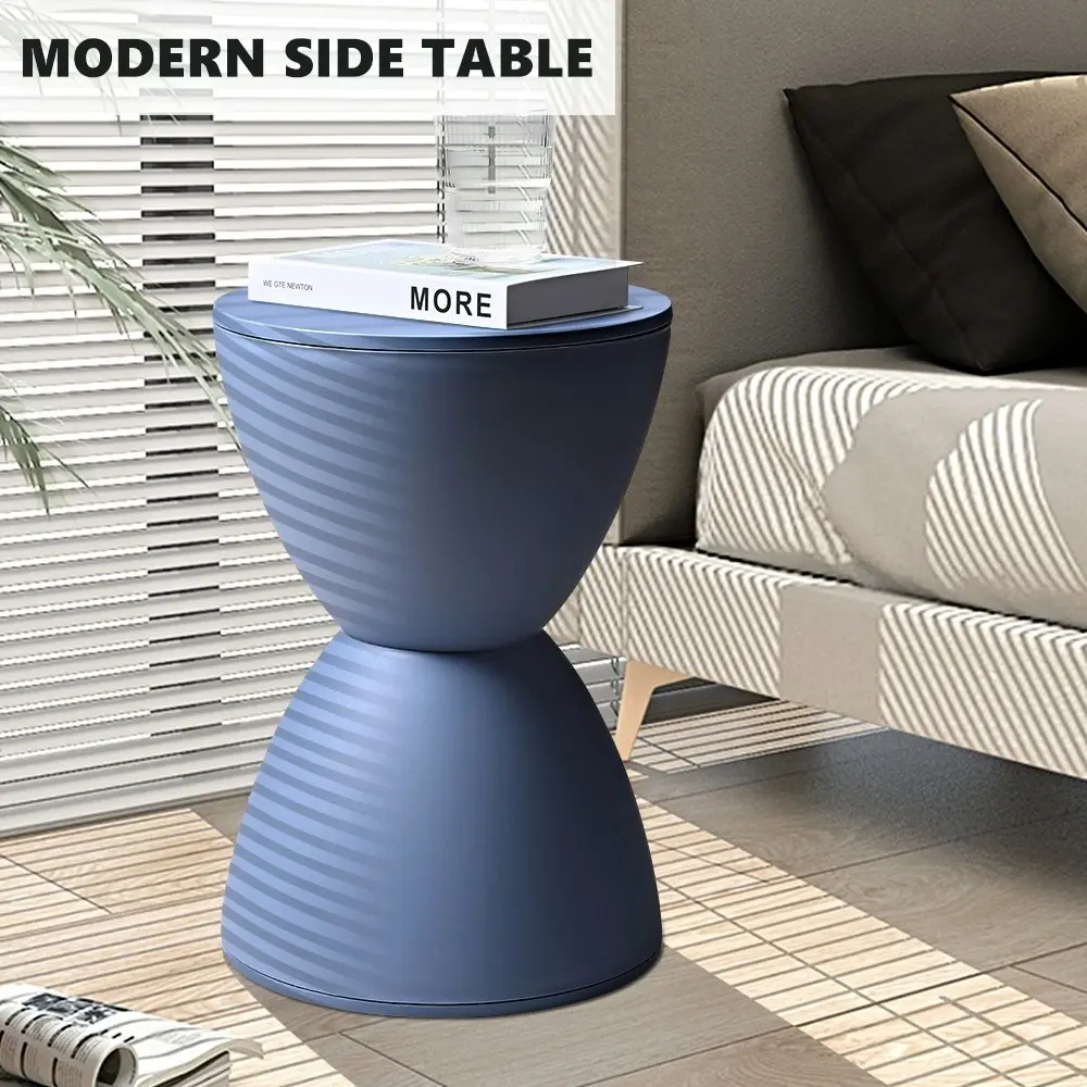 Furb Round Side Table Modern Hourglass Stool Round Stools Blue Plastic Chair