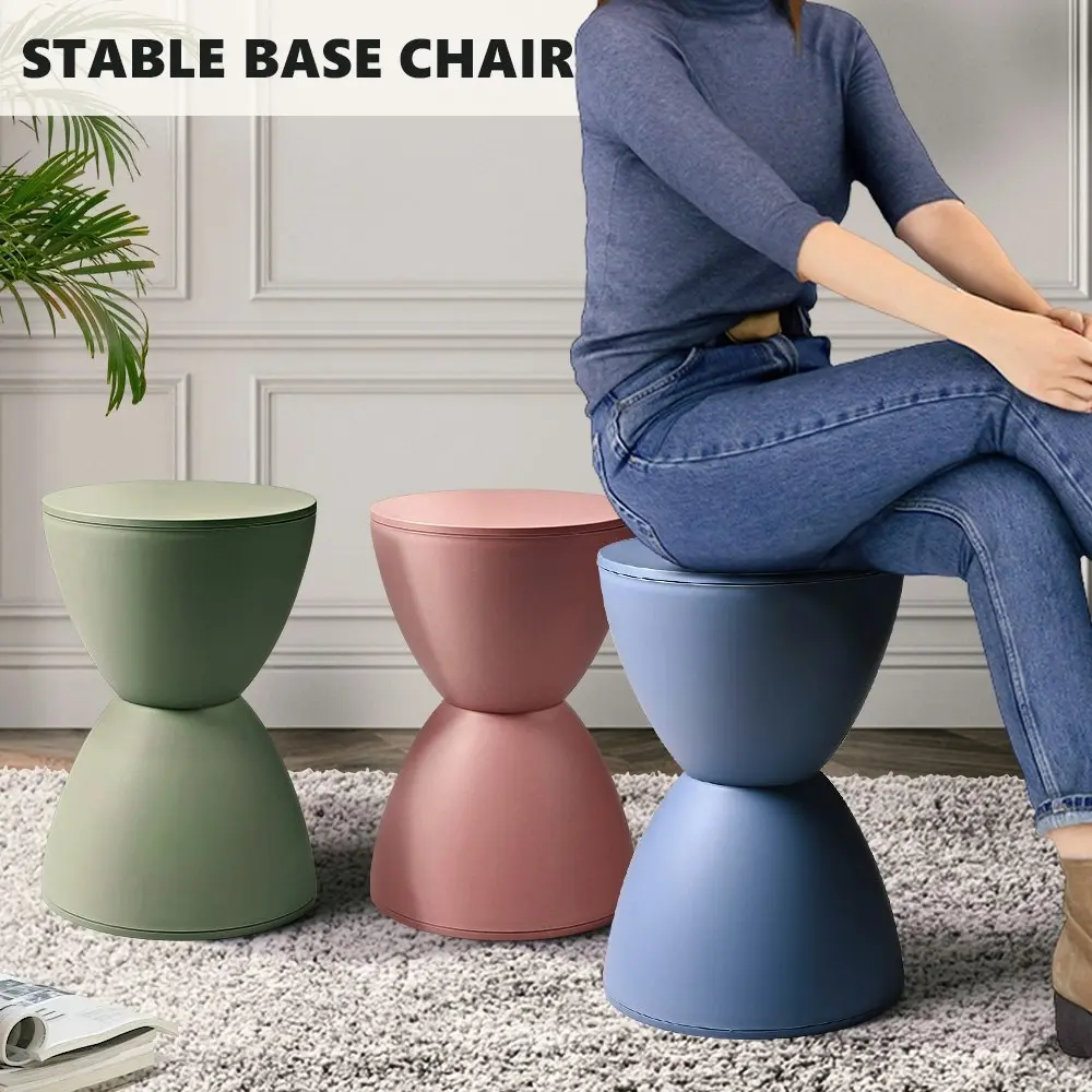 Furb Round Side Table Modern Hourglass Stool Round Stools Blue Plastic Chair