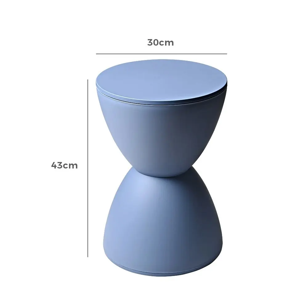 Furb Round Side Table Modern Hourglass Stool Round Stools Blue Plastic Chair