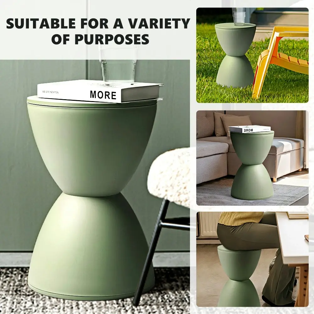 Furb Round Side Table Modern Hourglass Stool Round Stools Green Plastic Chair