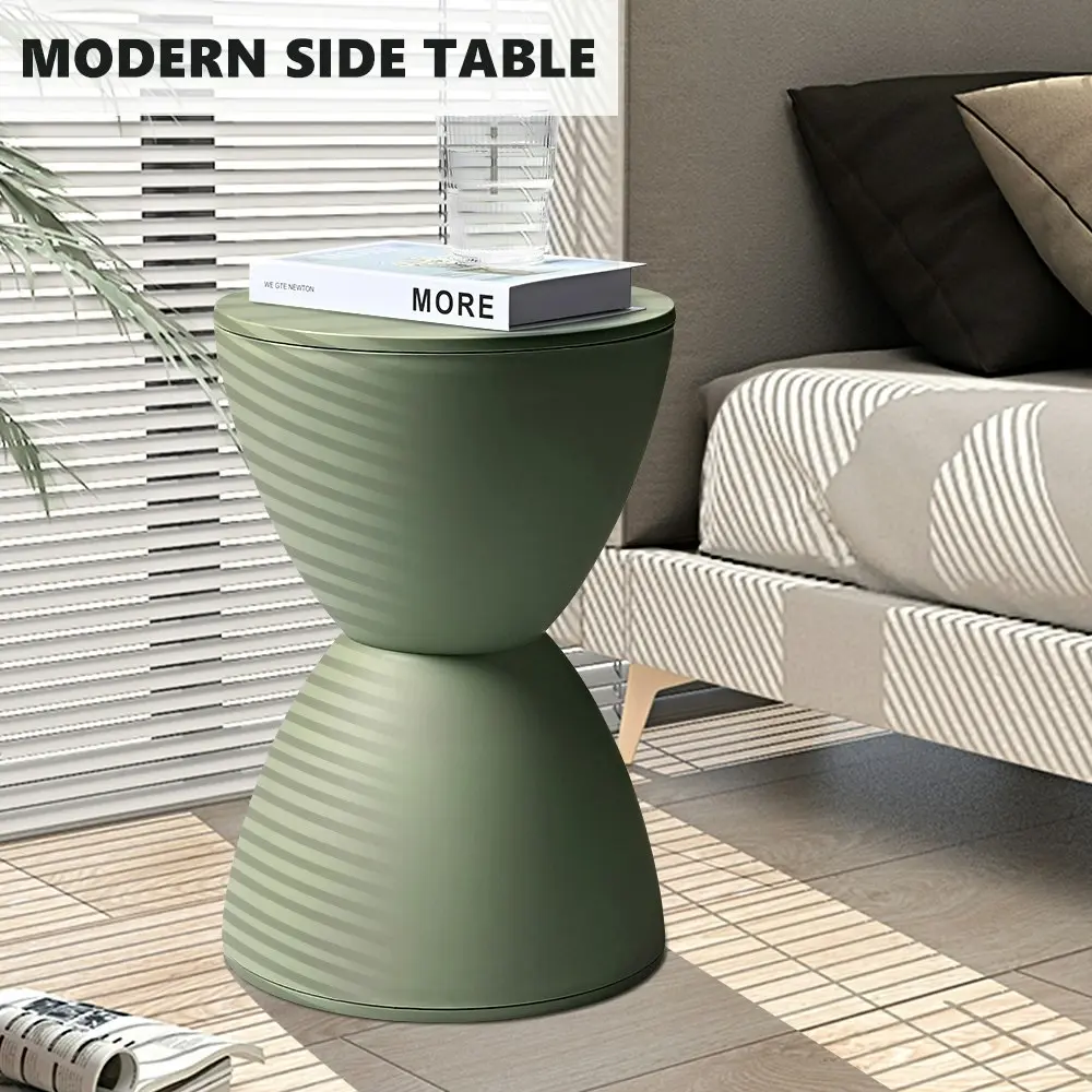 Furb Round Side Table Modern Hourglass Stool Round Stools Green Plastic Chair