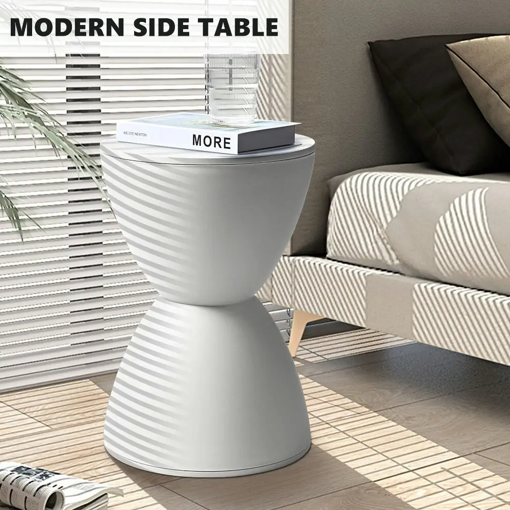 Furb Round Side Table Modern Hourglass Stool Round Stools White Plastic Chair