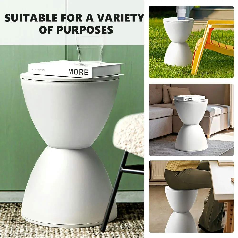 Furb Round Side Table Modern Hourglass Stool Round Stools White Plastic Chair