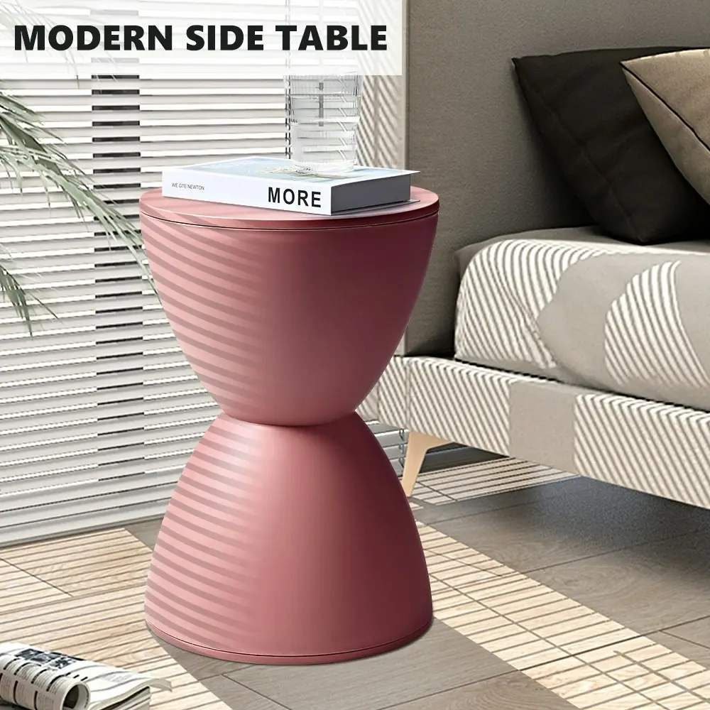 Furb Round Side Table Modern Hourglass Stool Round Stools Pink Plastic Chair