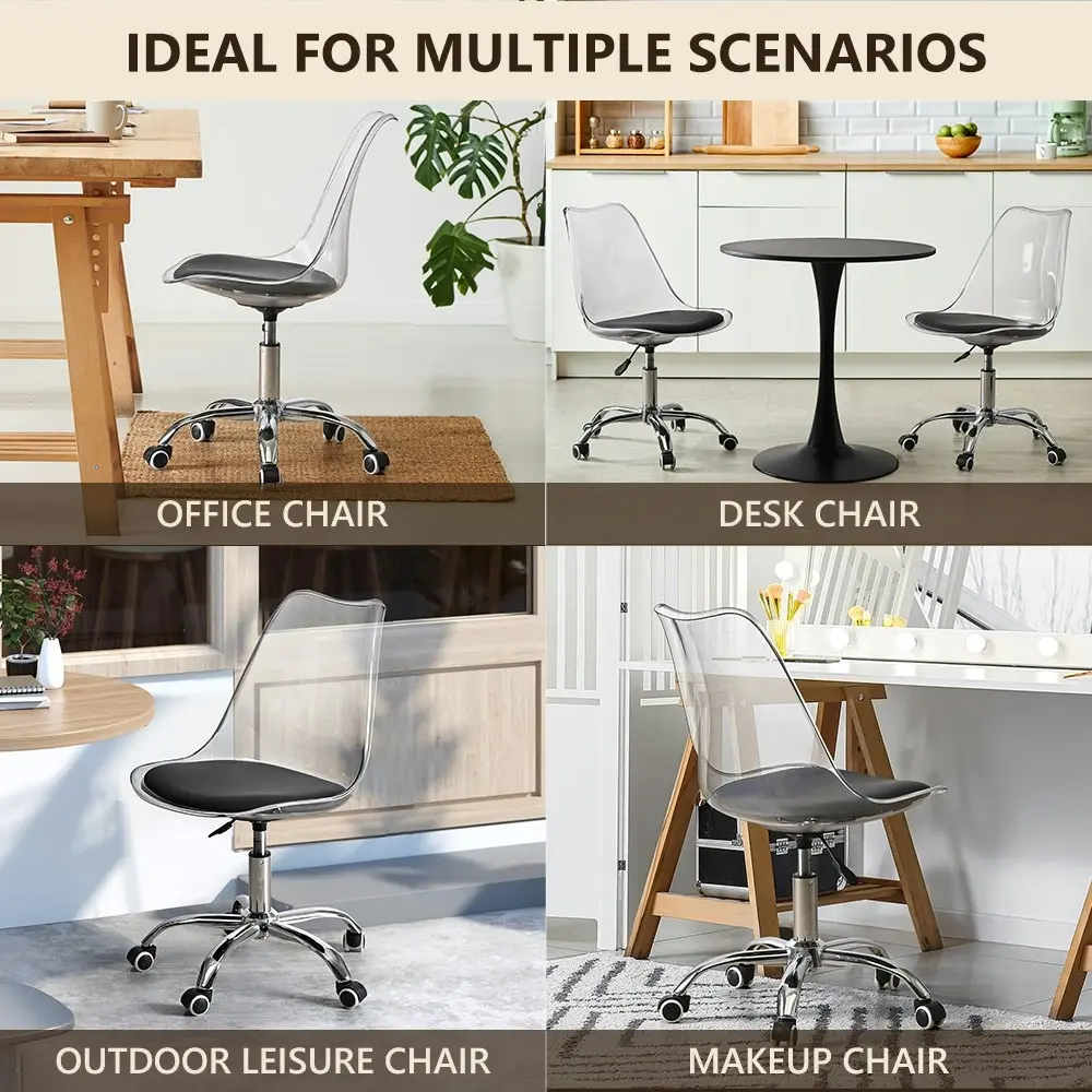 Furb Office Chair Height Adjustable Swivel Rolling Stools for Work Study Bedroom