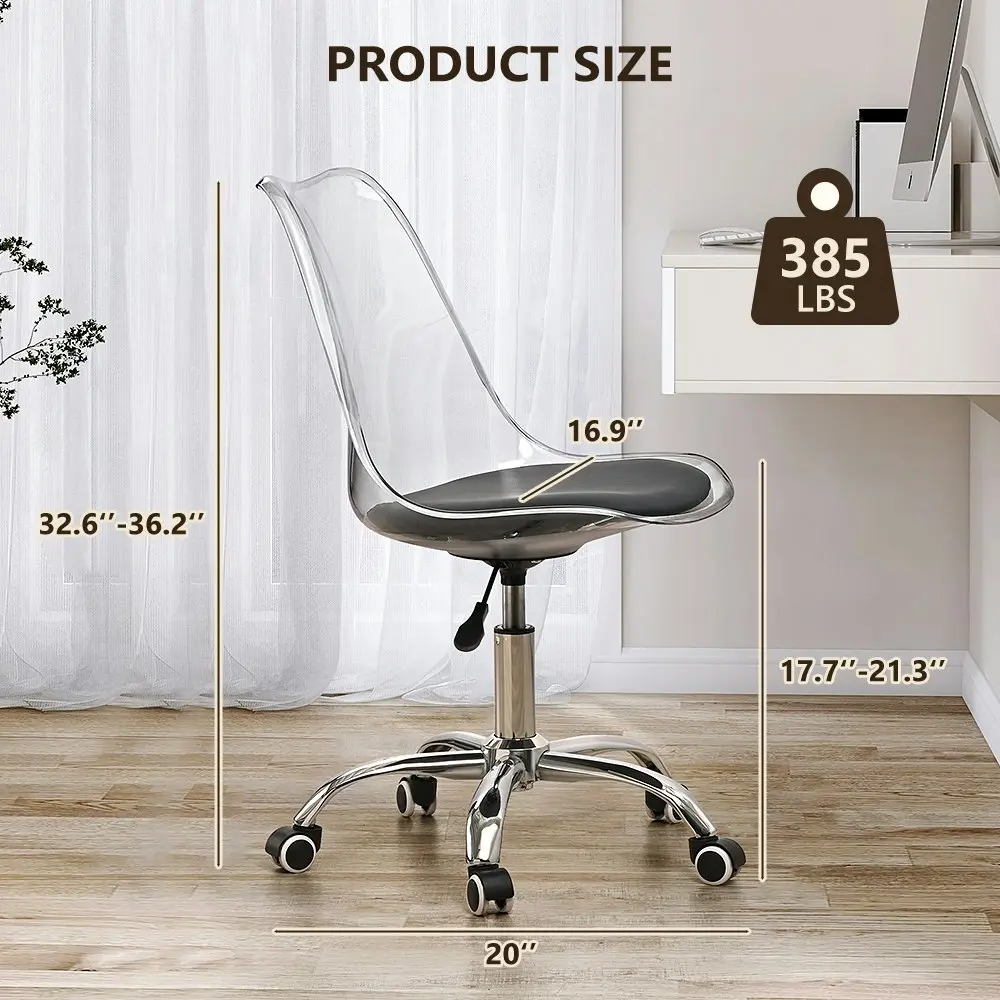 Furb Office Chair Height Adjustable Swivel Rolling Stools for Work Study Bedroom