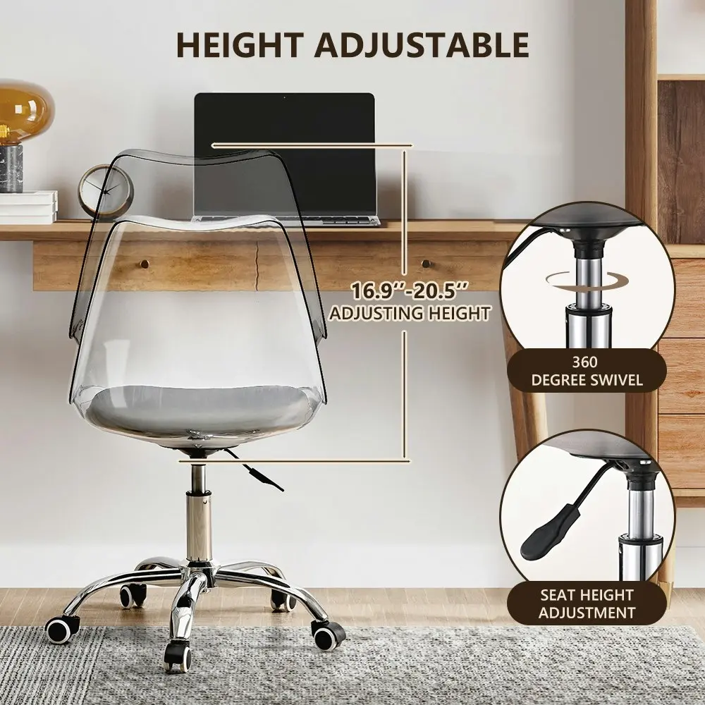 Furb Office Chair Height Adjustable Swivel Rolling Stools for Work Study Bedroom