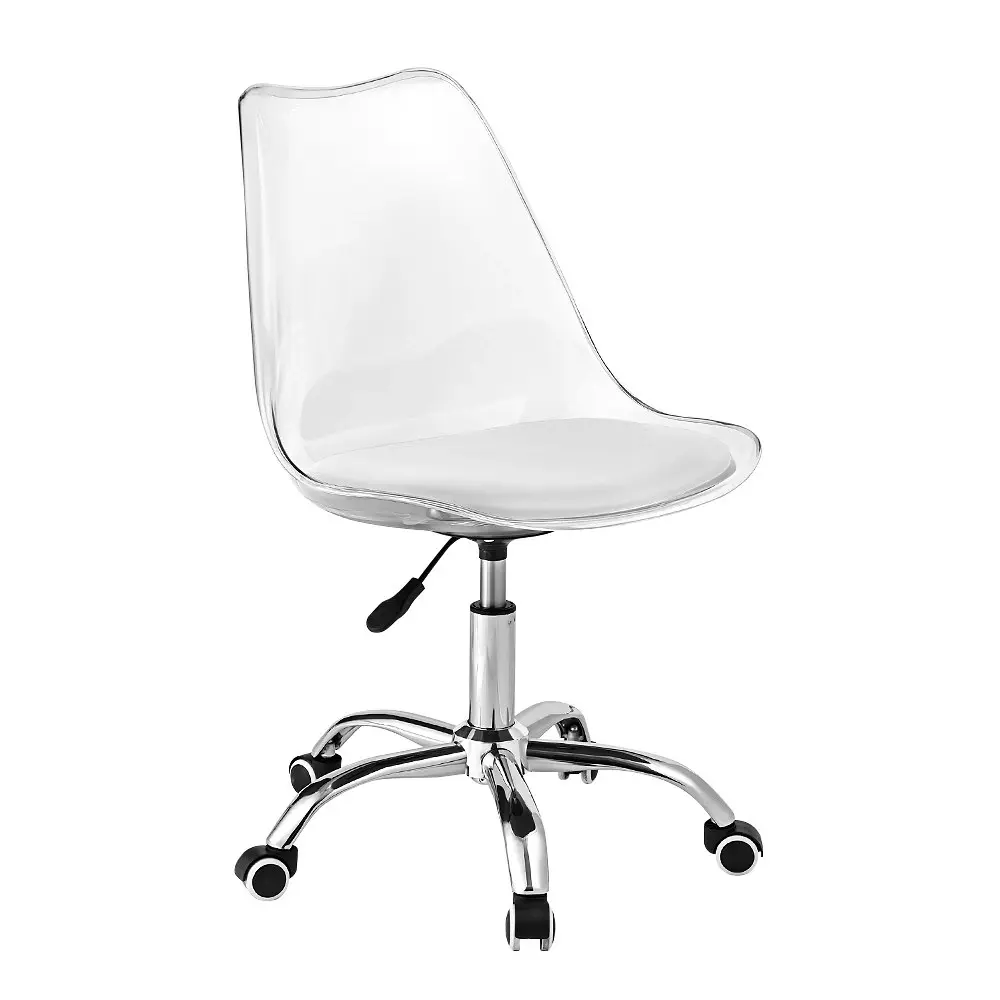 Furb Acrylic Office Chair Height Adjustable Swivel Rolling Stools for Home