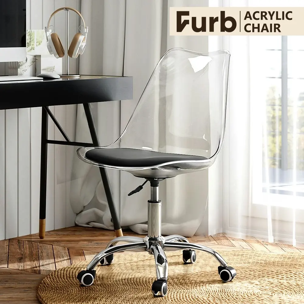 Furb Acrylic Office Chair Height Adjustable Swivel Rolling Stools for Home