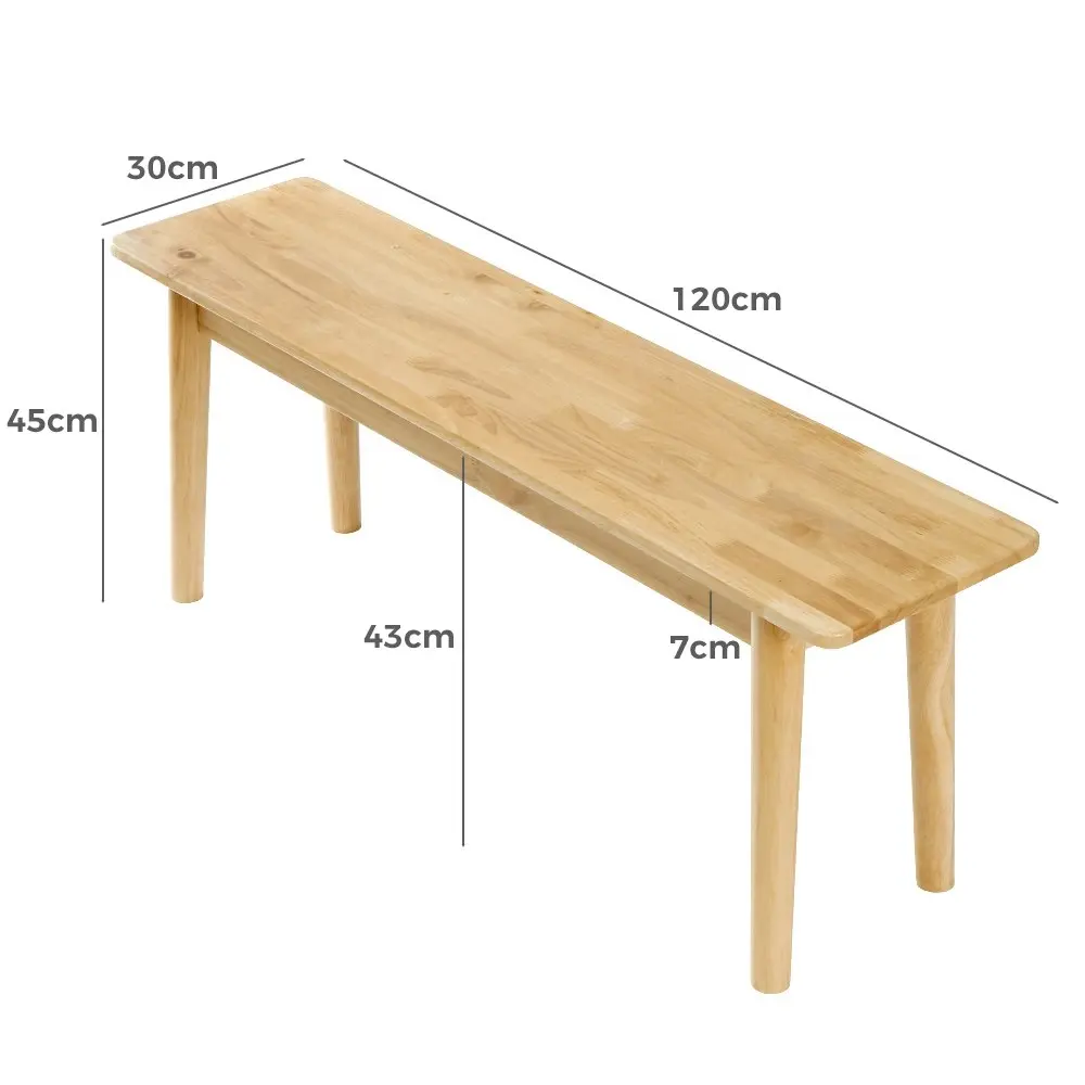 Furb 120cm Dinging Bench Seat Kitchen Bench Stool Chair Oak