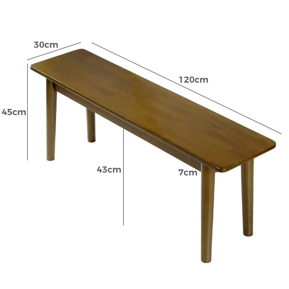 Furb 120cm Dinging Bench Seat Kitchen Bench Stool Chair Walnut