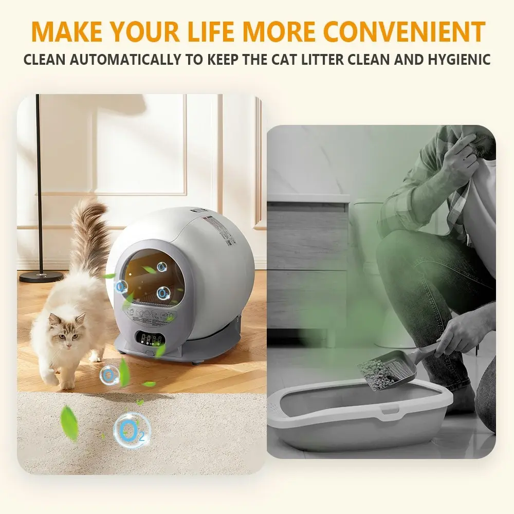 Taily Automatic Smart Cat Litter Box Self-Cleaning App Control Safety Pet Toilet