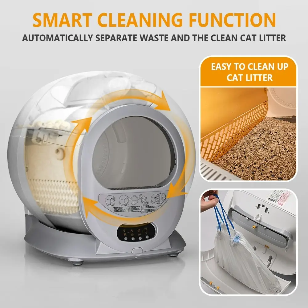 Taily Automatic Smart Cat Litter Box Self-Cleaning App Control Safety Pet Toilet