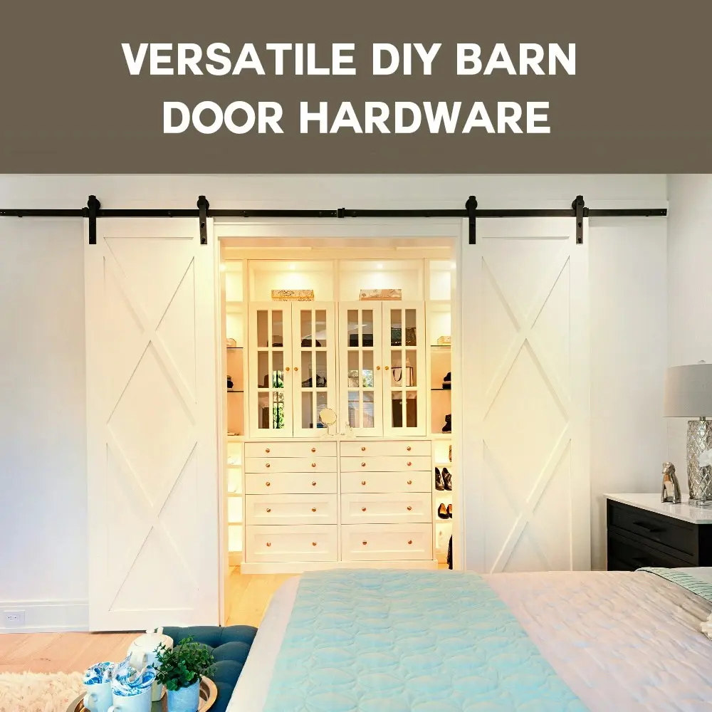 Furb Sliding Barn Door Hardware Kit Single Door Antique Track Roller 2.44M