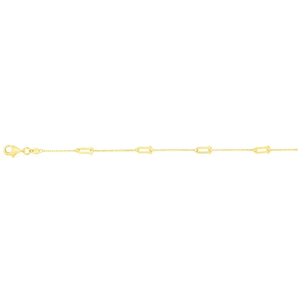 9ct Yellow Gold Silverfilled Fancy 19cm Bracelet