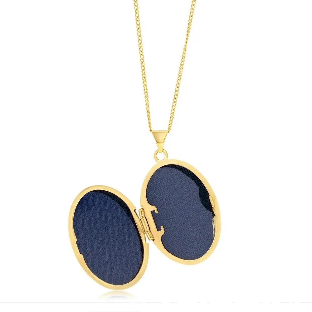 9ct Yellow Gold Engraved Oval Locket