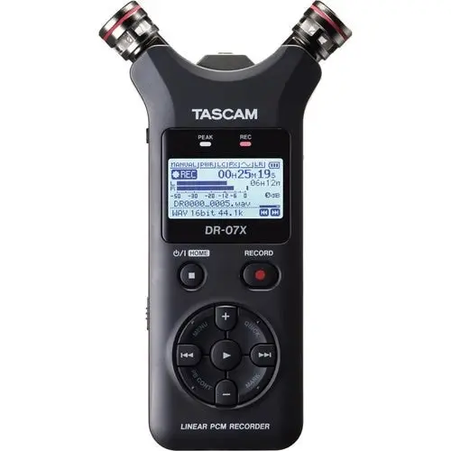 Tascam DR-07X 2-Track Portable Audio Recorder with Onboard Adjustable Stereo Microphone