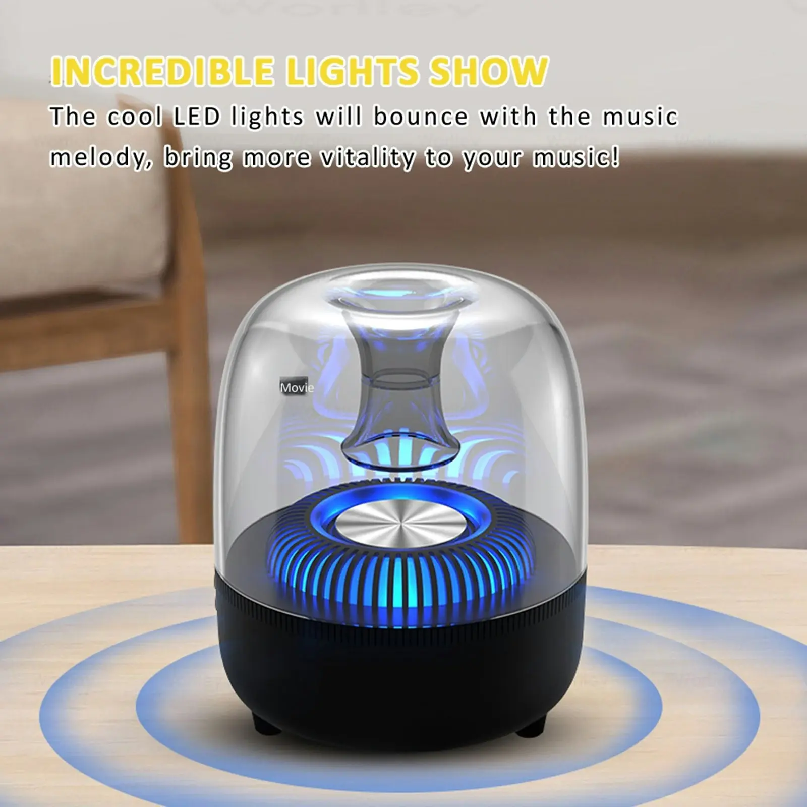 Wireless Rechargeable Bluetooth Speaker LED Portable Stereo FM USB/TF/AUX