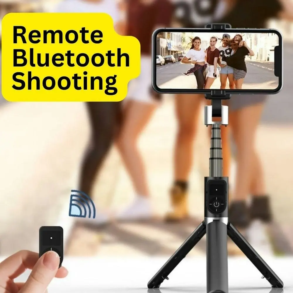 VOCTUS 3 in 1 Selfie Stick Tripod with Bluetooth Remote Control (Black)