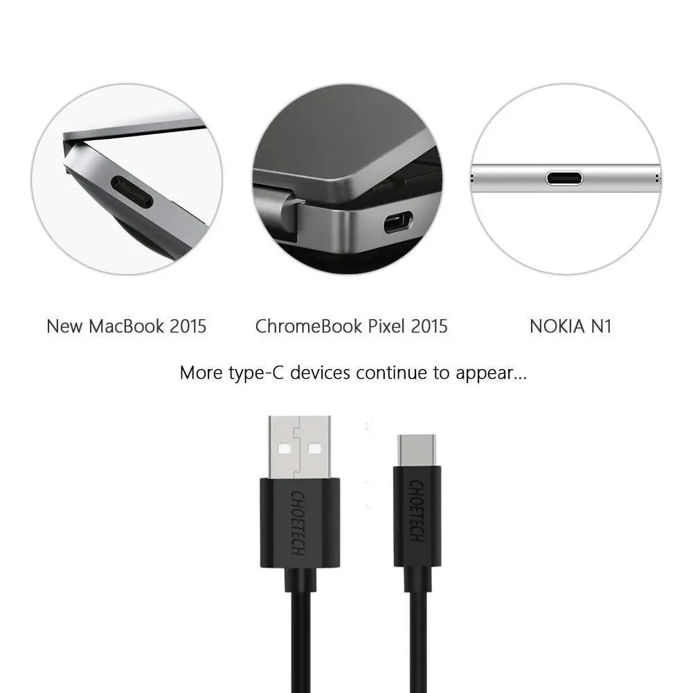 CHOETECH AC0004 USB-A to USB-C Charge & Sync Cable 3M Black