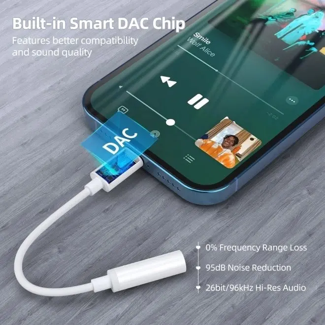 CHOETECH AUX005 iPhone 8-pin to 3.5mm Headphone Adapter