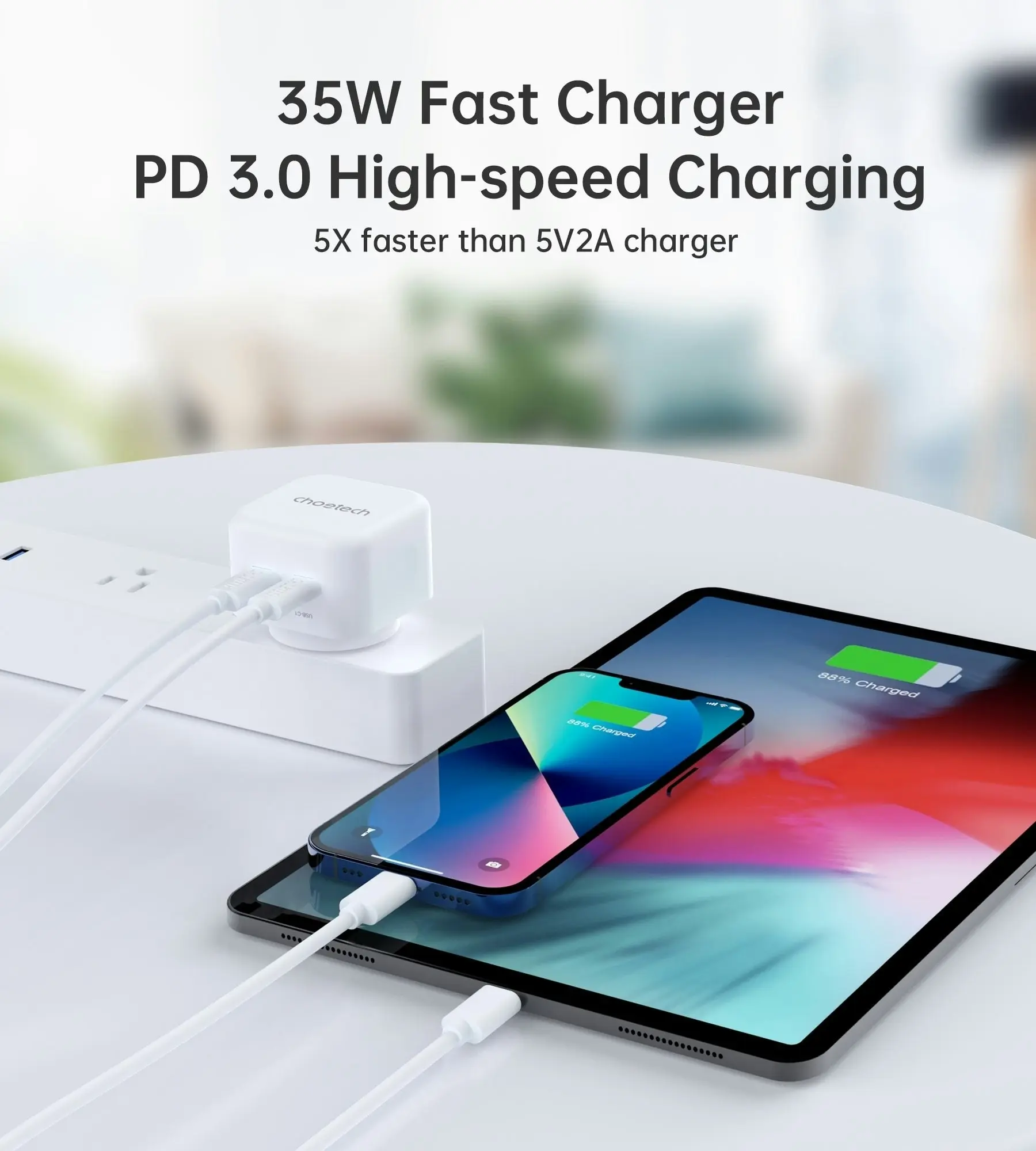 CHOETECH Q5008 PD 35W Dual USB-C Charger