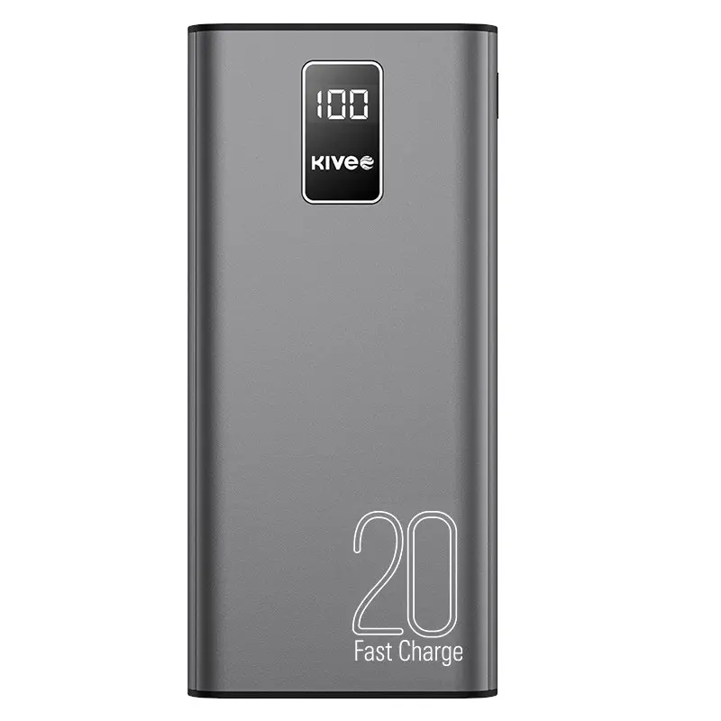 KIVEE PT23 20000mAh Power Bank with Digital Display Black