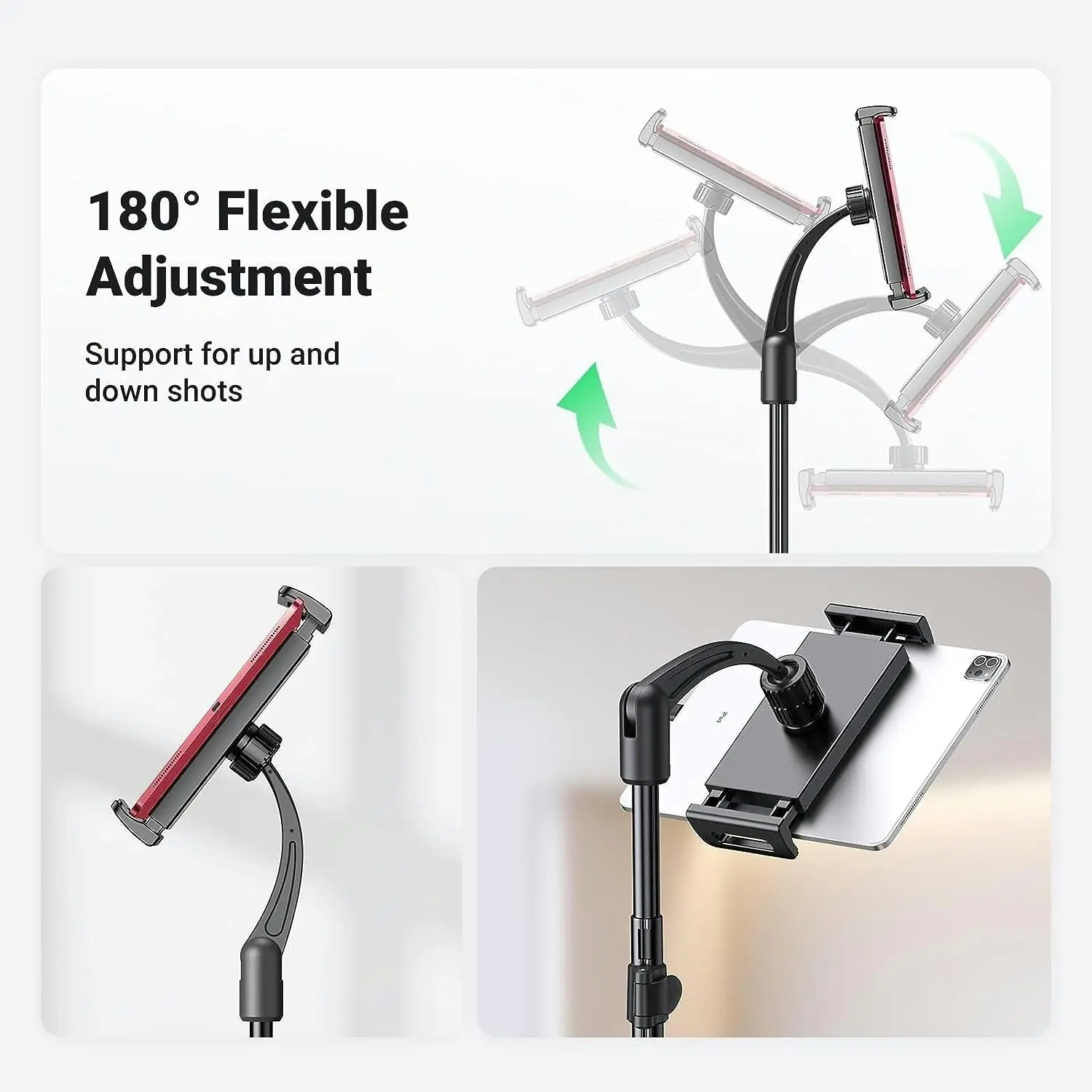 UGREEN 15647 2-in-1 Tablet (Max 12.9 inch) + Phone (Max 7.2 inch) Tripod Stand