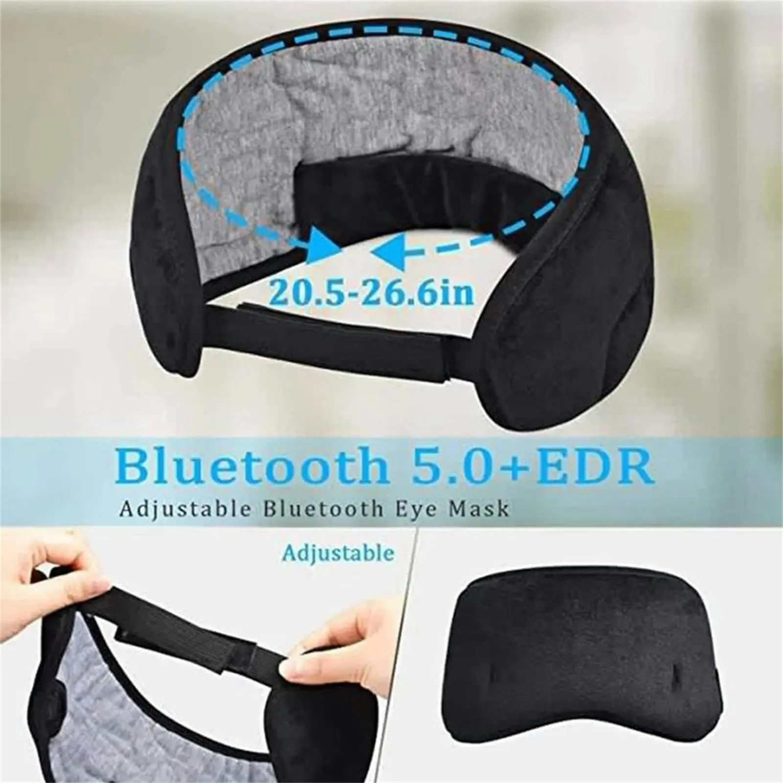 Mobax Bluetooth 5.0 Stereo Eye Mask Headphones Wireless for Sleep and Music