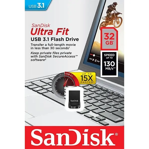 Sandisk 32gb Cz430 Ultra Fit Usb 3.1 (Sdcz430 032g)