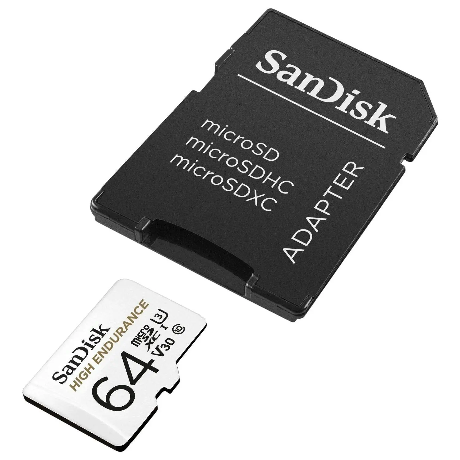 Sandisk High Endurance Microsdhc Card Sqqnr 64g Uhs I C10 U3 V30 100mb/S R 40mb/S W Sd Adaptor Sdsqqnr 064g Gn6ia