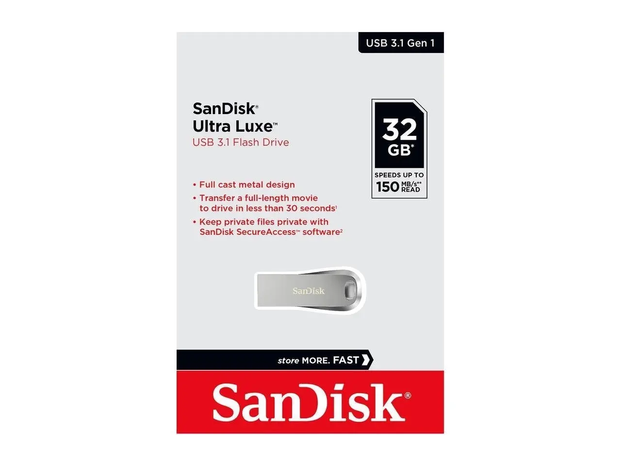 Sandisk Sdcz74 032g G46 32g  Ultra Luxe Pen Drive 150mb Usb 3.0 Metal