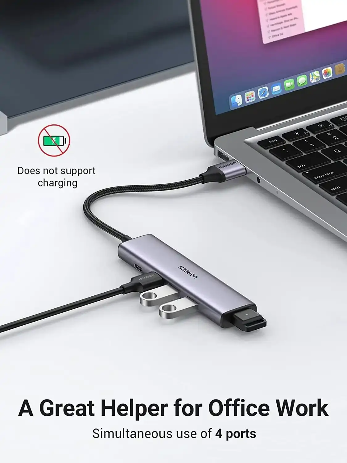 UGREEN 20805 USB 3.0 4-Port Hub with USB-C Power Port