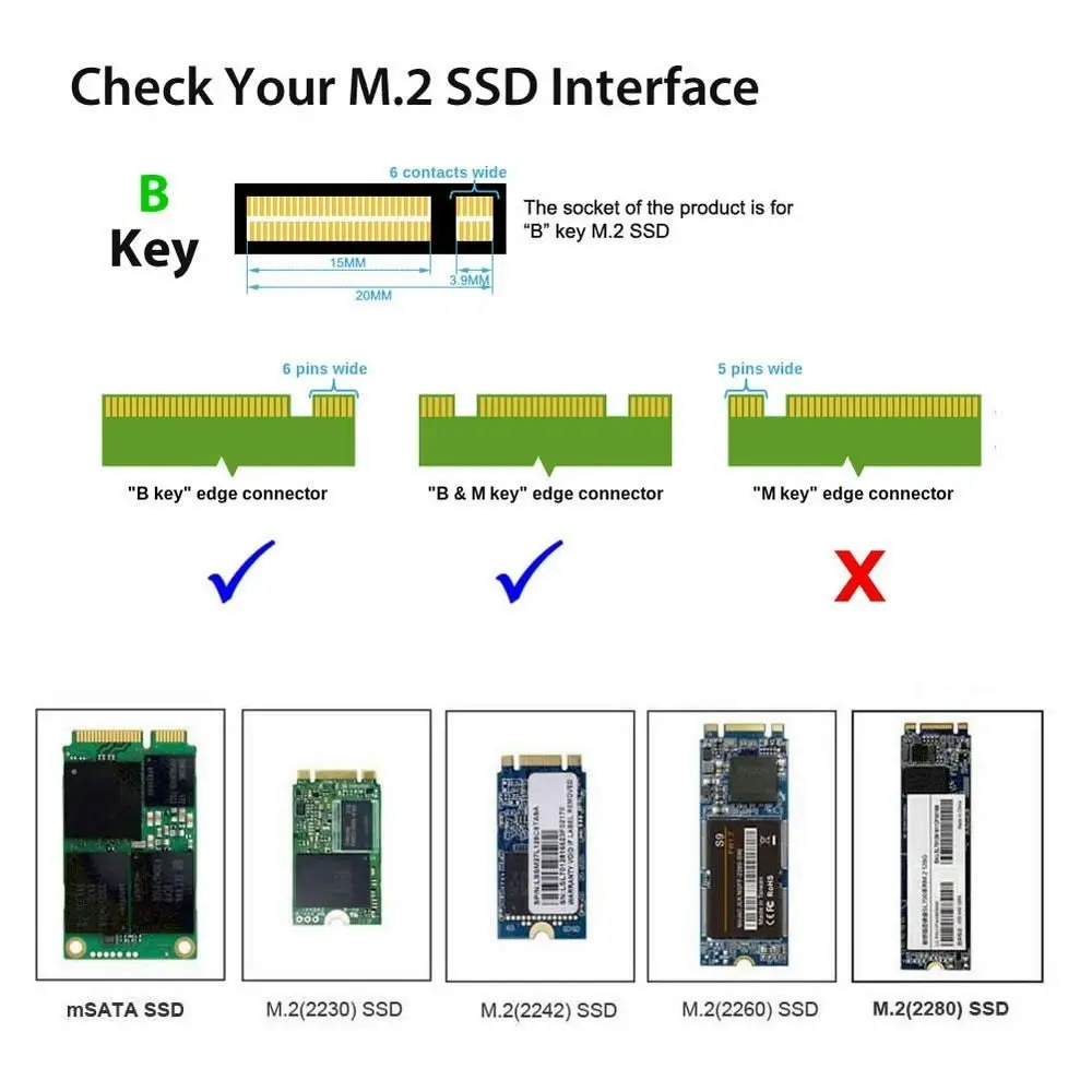 Simplecom SA207 mSATA + M.2 (NGFF) to SATA 2 In 1 Combo Adapter