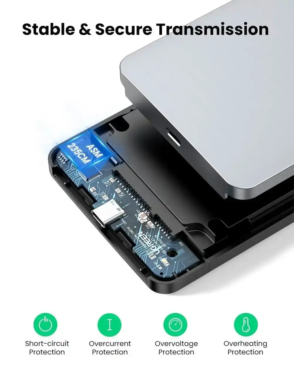 UGREEN 70498 USB C 2.5" Hard Drive Enclosure