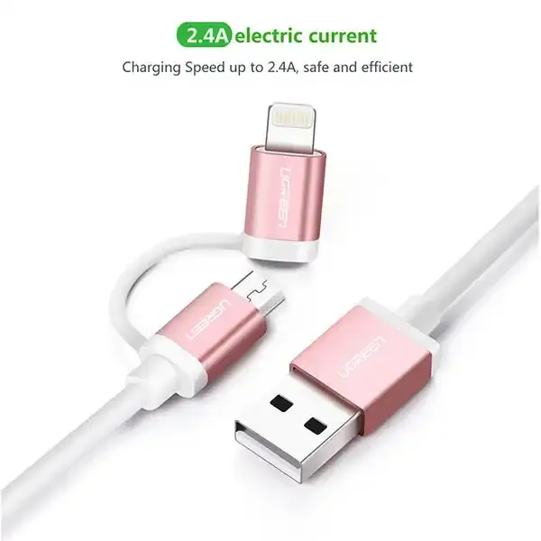 UGREEN Micro-USB to USB Cable with MFI Certified iPhone Adapter 1M (30470)