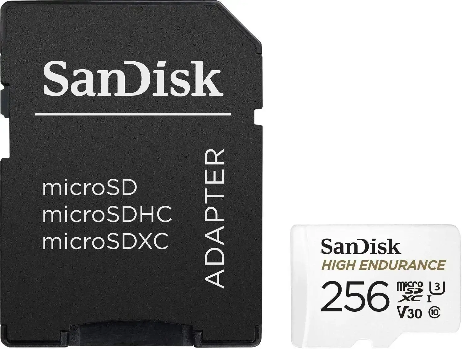 Sandisk High Endurance Microsdhc Card Sqqnr 256g Uhs I C10 U3 V30 100mb/S R 40mb/S W Sd Adaptor Sdsqqnr 256g Gn6ia