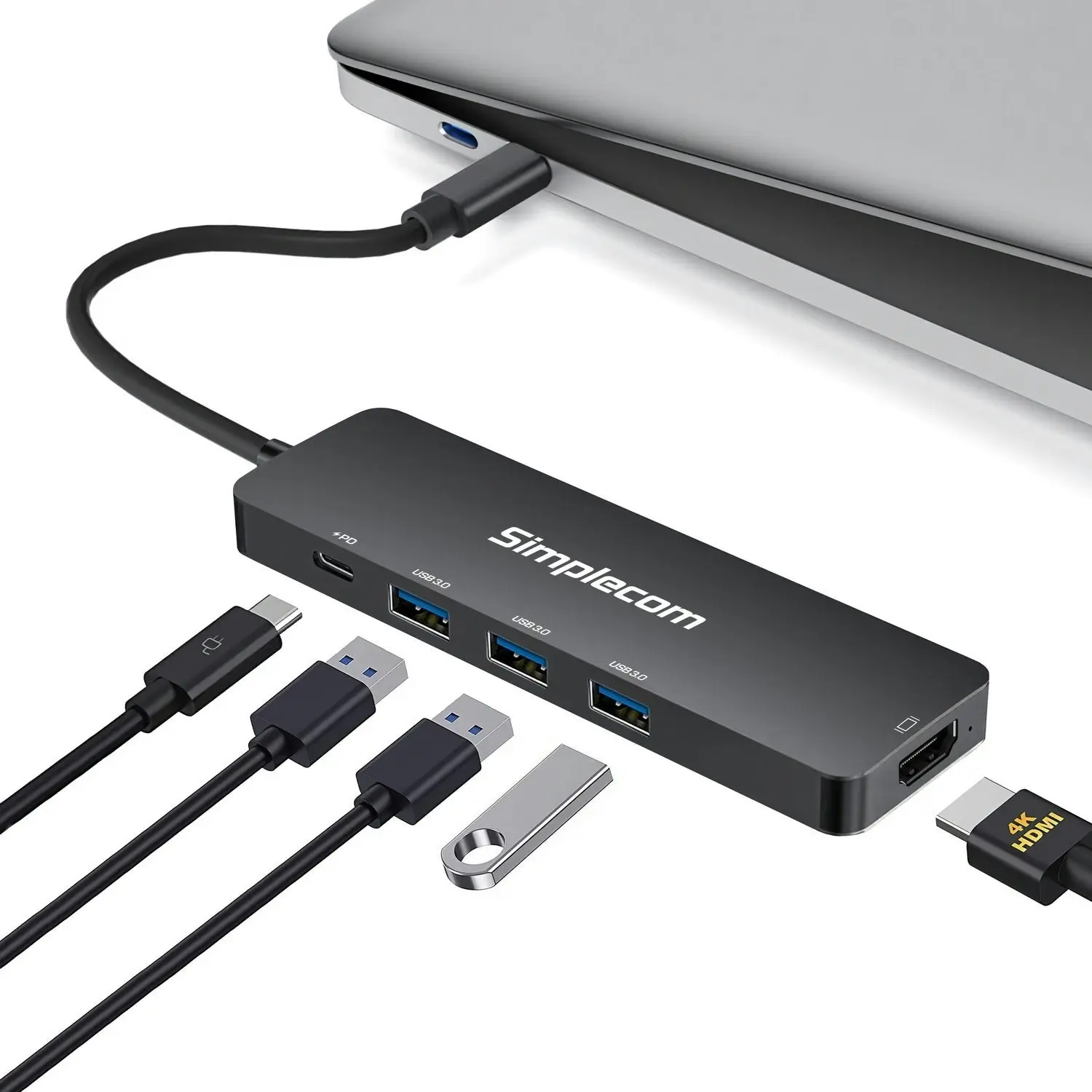 Simplecom CH545 USB-C 5-in-1 Multiport Adapter Docking Station with 3-Port USB 3.0 Hub PD HDMI