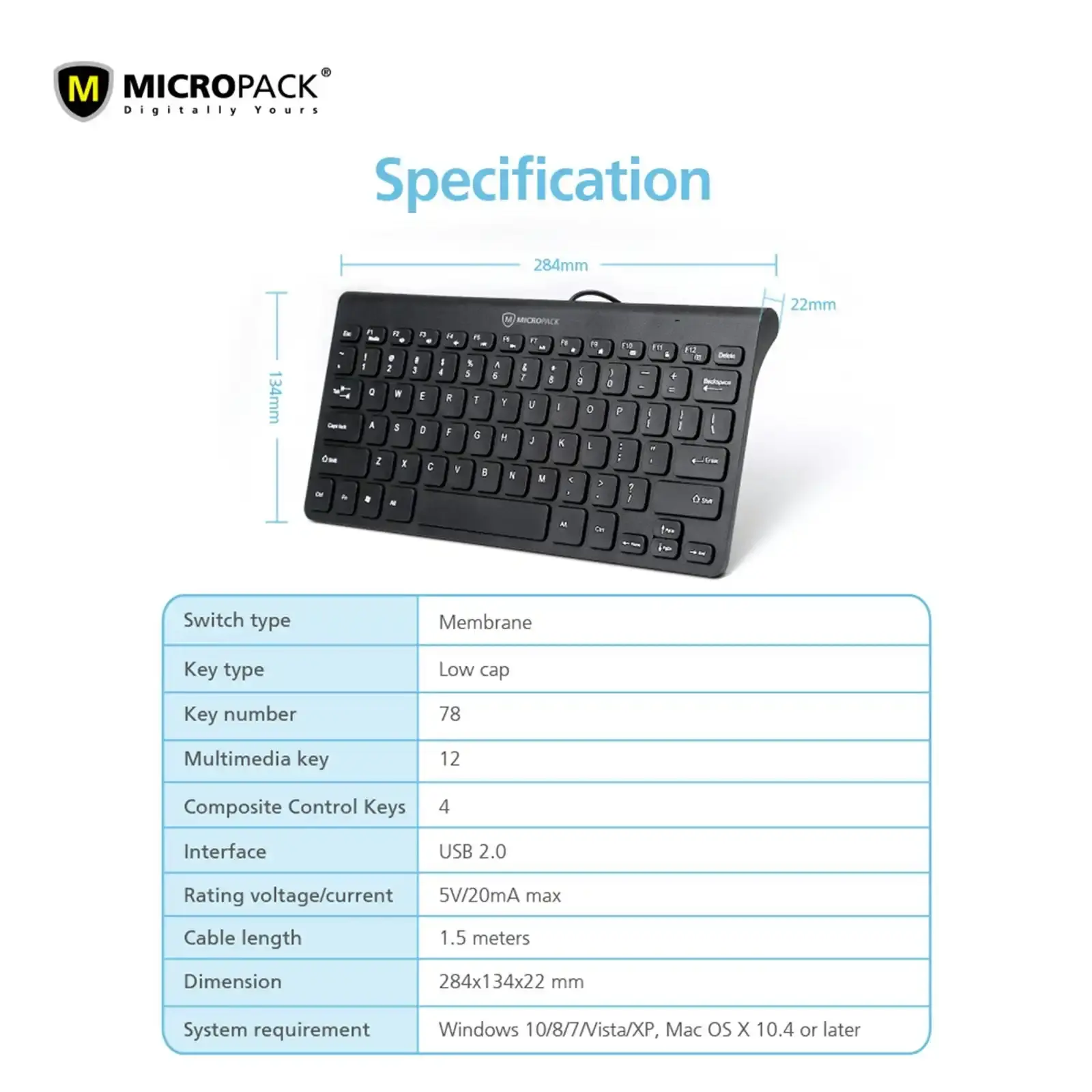 PC Keyboard Ergonomic USB Interface Multimedia Hotkey for Notebook Labtop