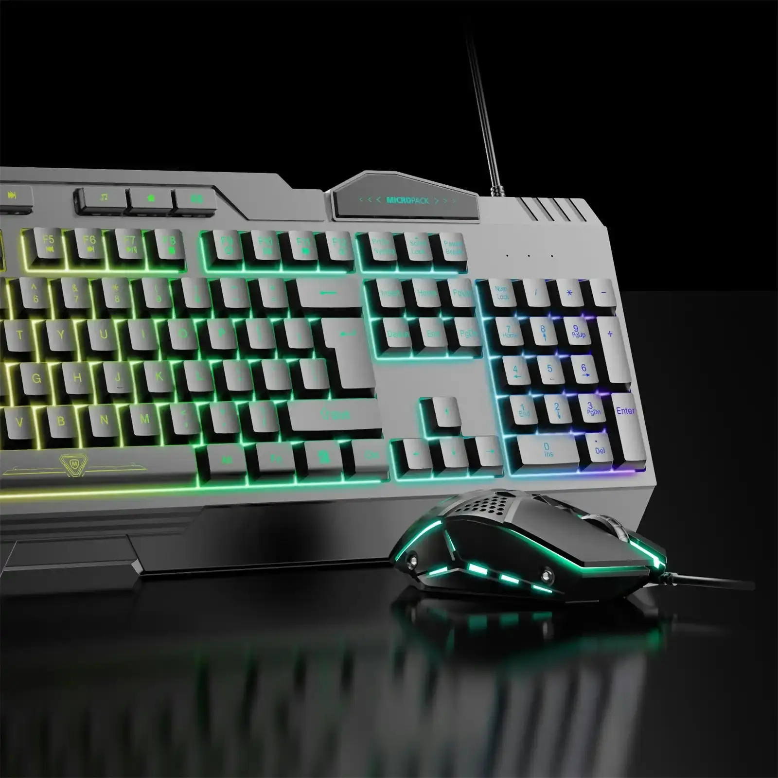 Mouse Keyboard 2 In 1 Backlight Gaming Breathing Rainbow LED Combo for PC Laptop