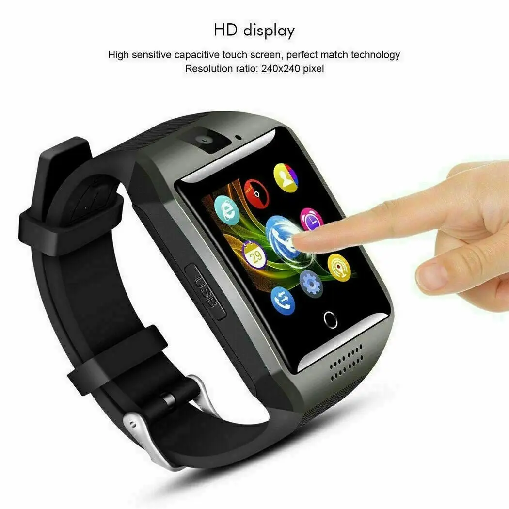 Smart Watch with Camera Bluetooth Pedometer Sim Card Slot for iPhone & Android | Water Resistant