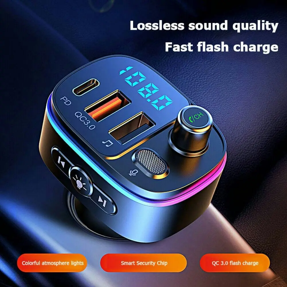 Handsfree FM Transmitter Wireless Bluetooth Car MP3 Adapter DUAL Fast Charger