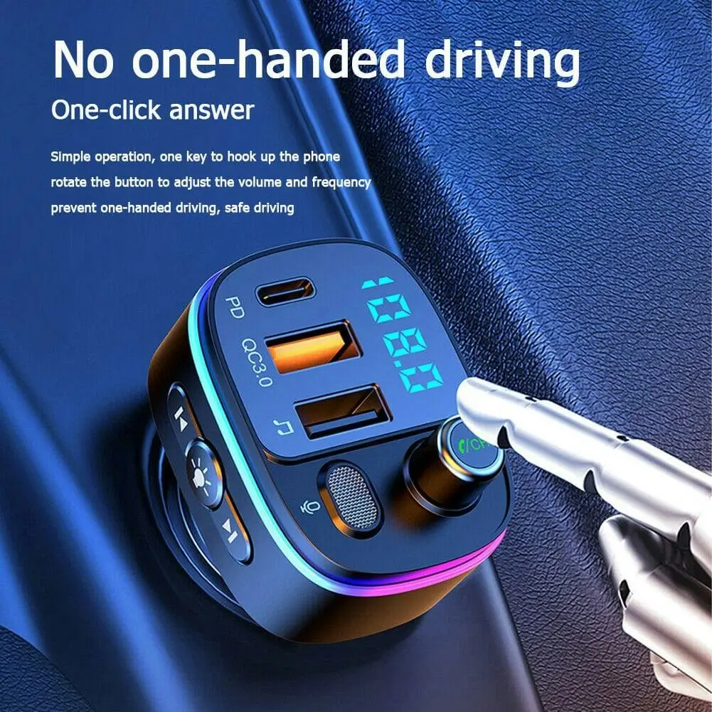 Handsfree FM Transmitter Wireless Bluetooth Car MP3 Adapter DUAL Fast Charger