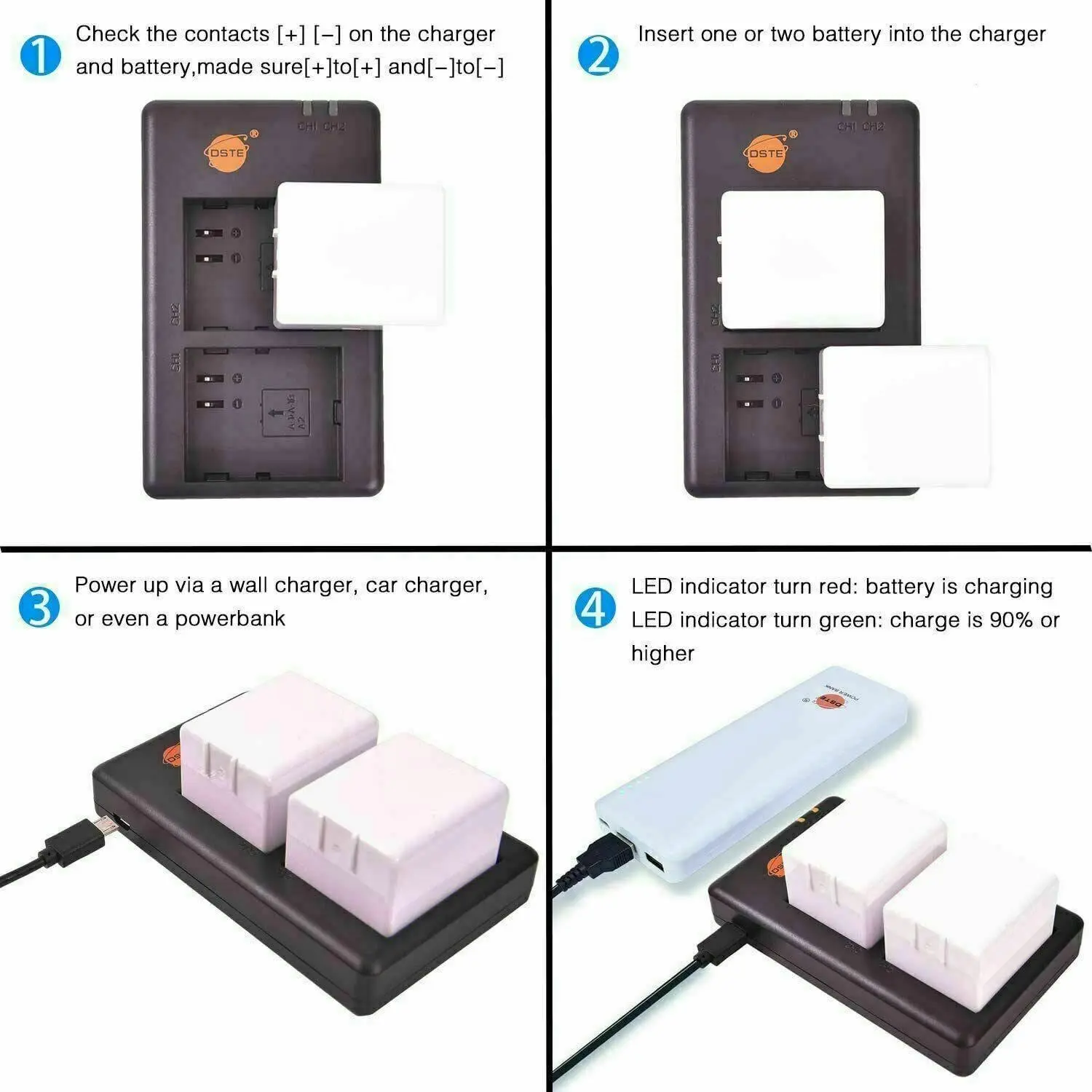 Fast Charging LCD Dual Charger for Arlo Pro 2 with USB Cable